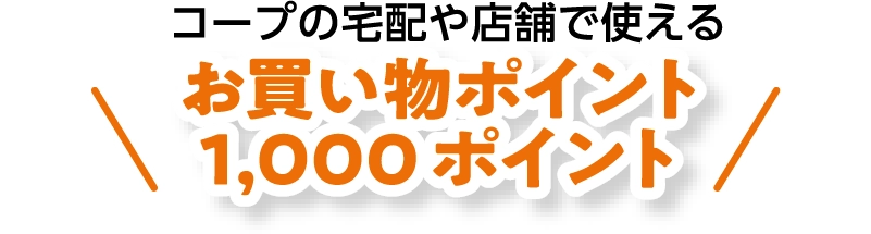 コープの宅配や店舗で使えるお買物ポイント1000ポイント
