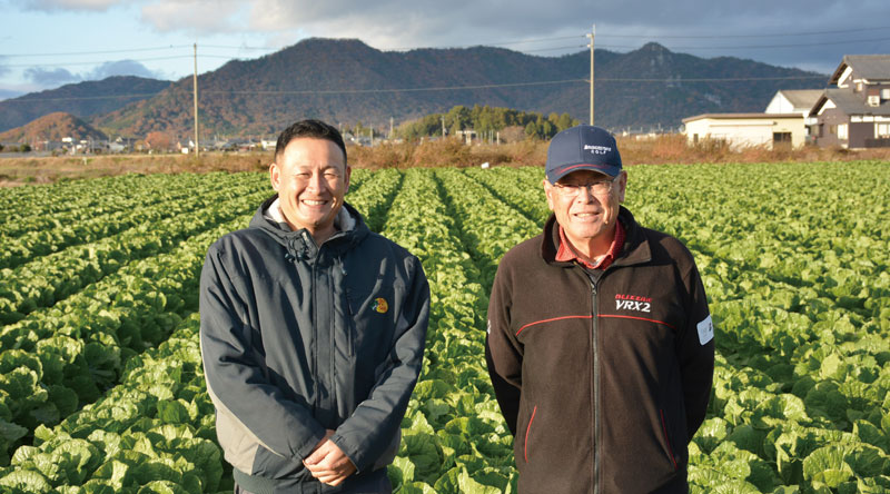 近江農産組合 理事長の髙木さんと専務理事の髙木さん